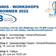 Workshops Techniktraining BB | Tennisclub Blau-Weiß Lemgo