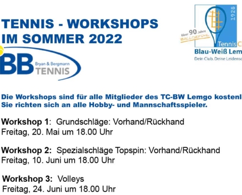 Workshops Techniktraining BB | Tennisclub Blau-Weiß Lemgo