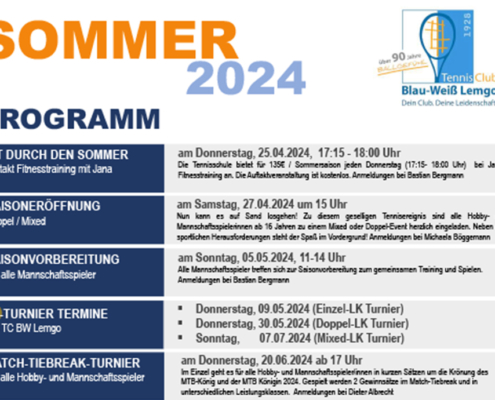Sommer 2024 | Tennisclub Blau-Weiß Lemgo